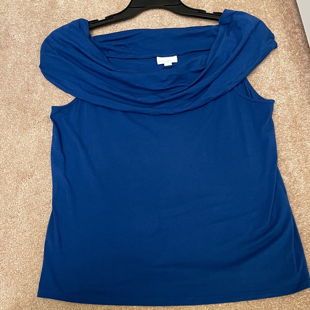 J.Jill off-the-shoulder sleeveless tee Vast Blue size L